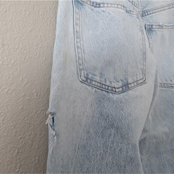 Zara Light Blue Wide Leg Straight Leg Jeans - Picture 4 of 4